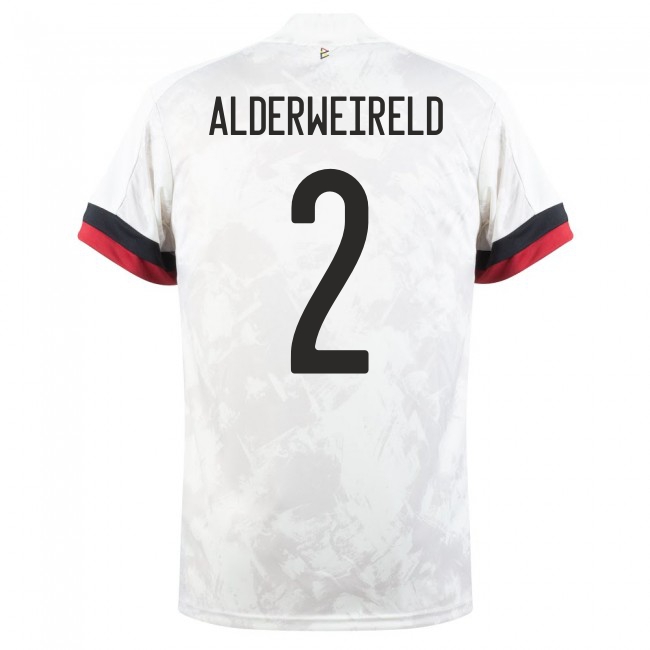 Naisten Belgian Jalkapallomaajoukkue Toby Alderweireld #2 Vieraspaita Valkoinen Musta 2021 Lyhythihainen Paita