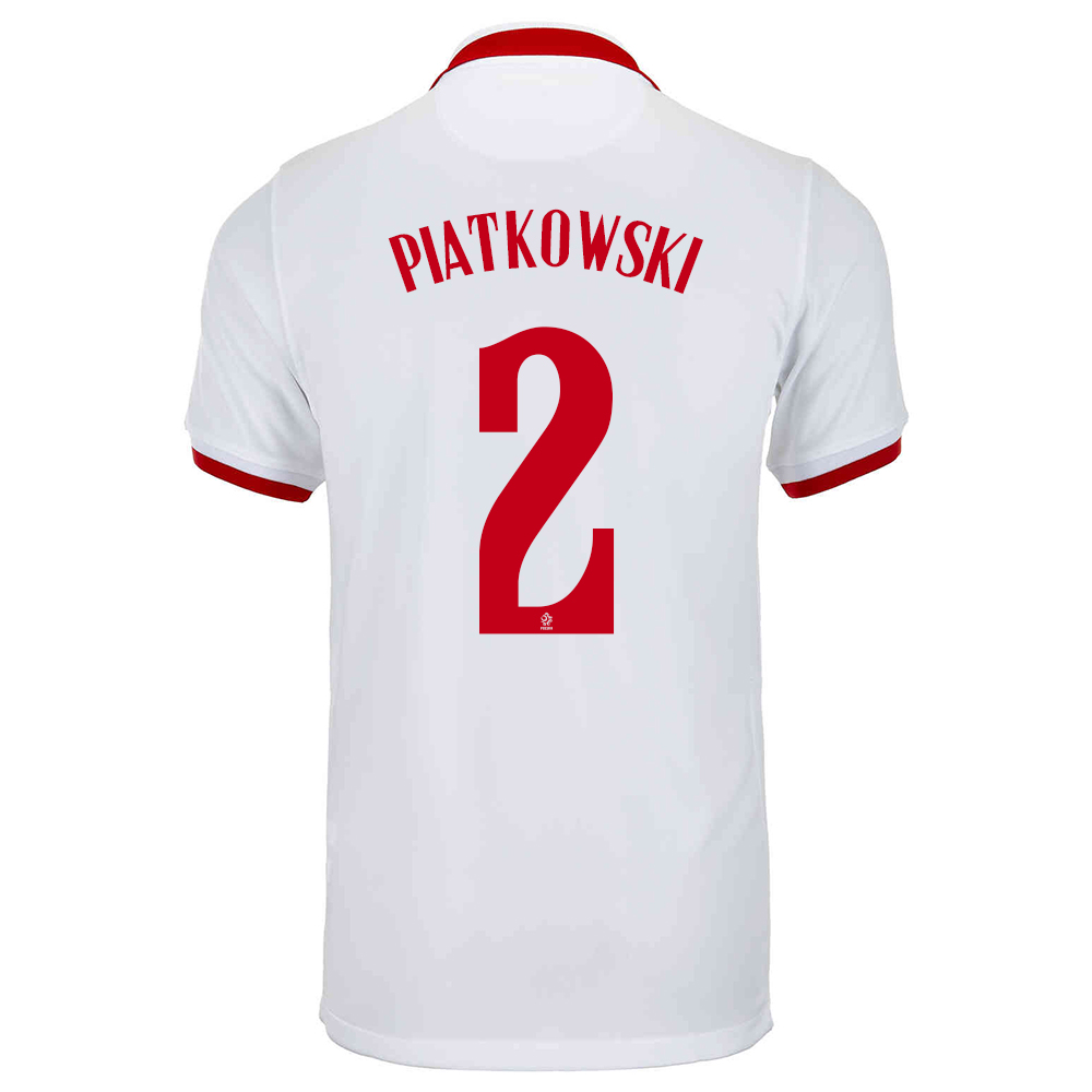 Lapset Puolan Jalkapallomaajoukkue Kamil Piatkowski #2 Vieraspaita Valkoinen 2021 Lyhythihainen Paita