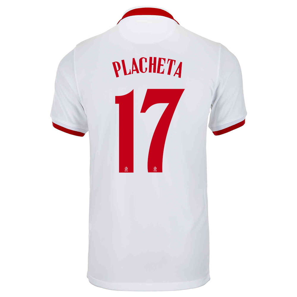 Naisten Puolan jalkapallomaajoukkue Przemyslaw Placheta #17 Vieraspaita Valkoinen 2021 Lyhythihainen Paita