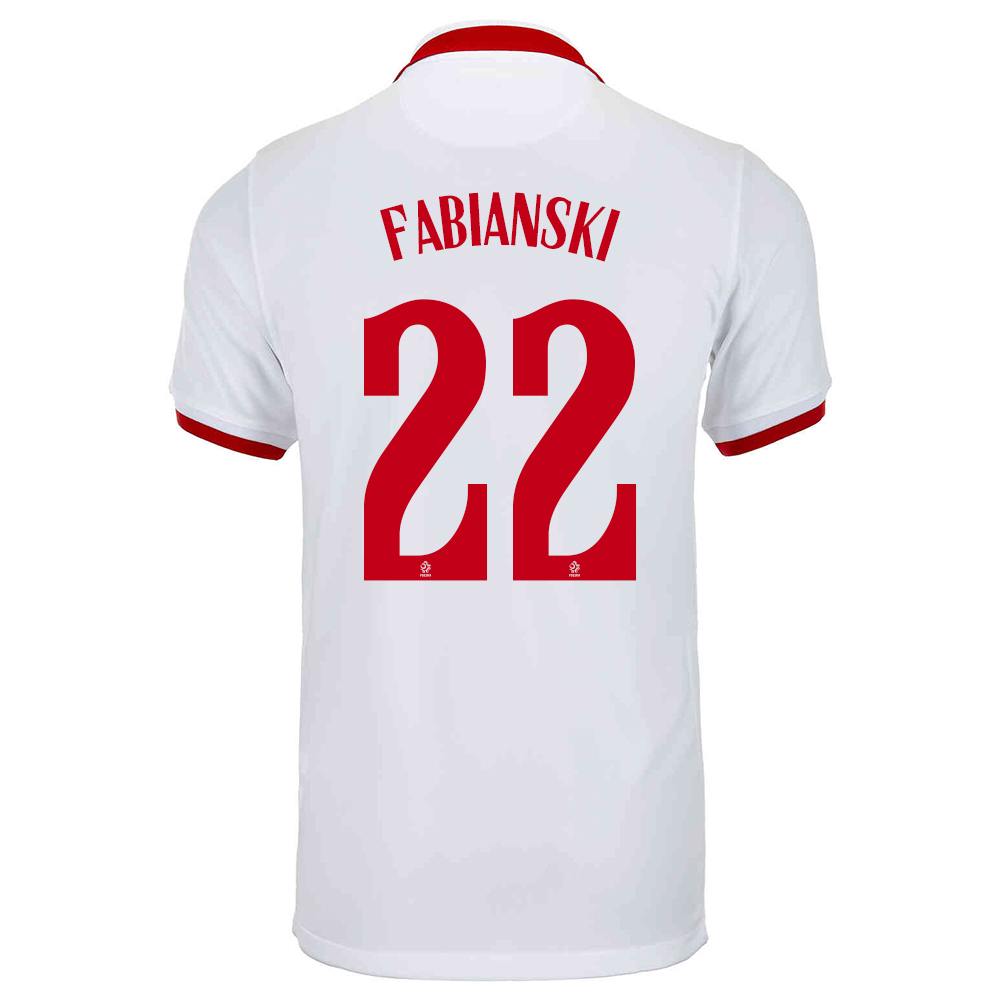 Naisten Puolan jalkapallomaajoukkue Lukasz Fabianski #22 Vieraspaita Valkoinen 2021 Lyhythihainen Paita