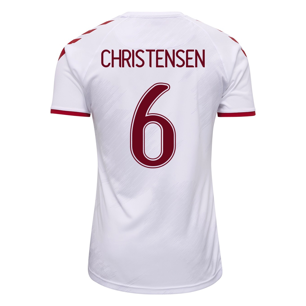 Lapset Tanskan Jalkapallomaajoukkue Andreas Christensen #6 Vieraspaita Valkoinen 2021 Lyhythihainen Paita