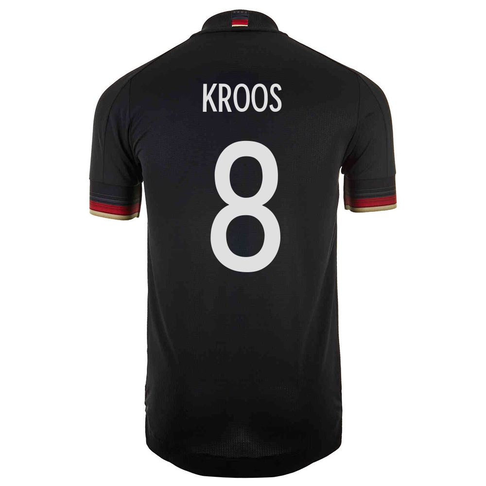 Miesten Saksan Jalkapallomaajoukkue Toni Kroos #8 Vieraspaita Musta 2021 Lyhythihainen Paita