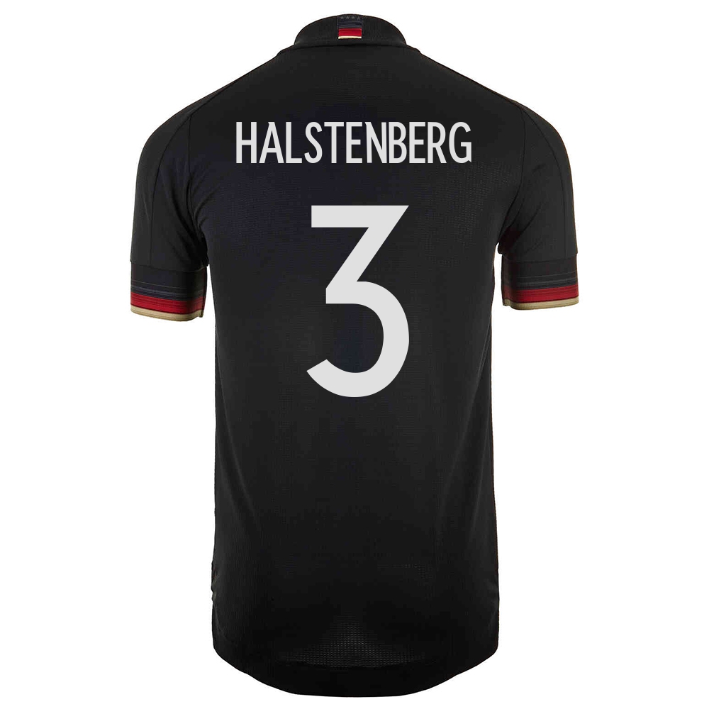 Miesten Saksan Jalkapallomaajoukkue Marcel Halstenberg #3 Vieraspaita Musta 2021 Lyhythihainen Paita