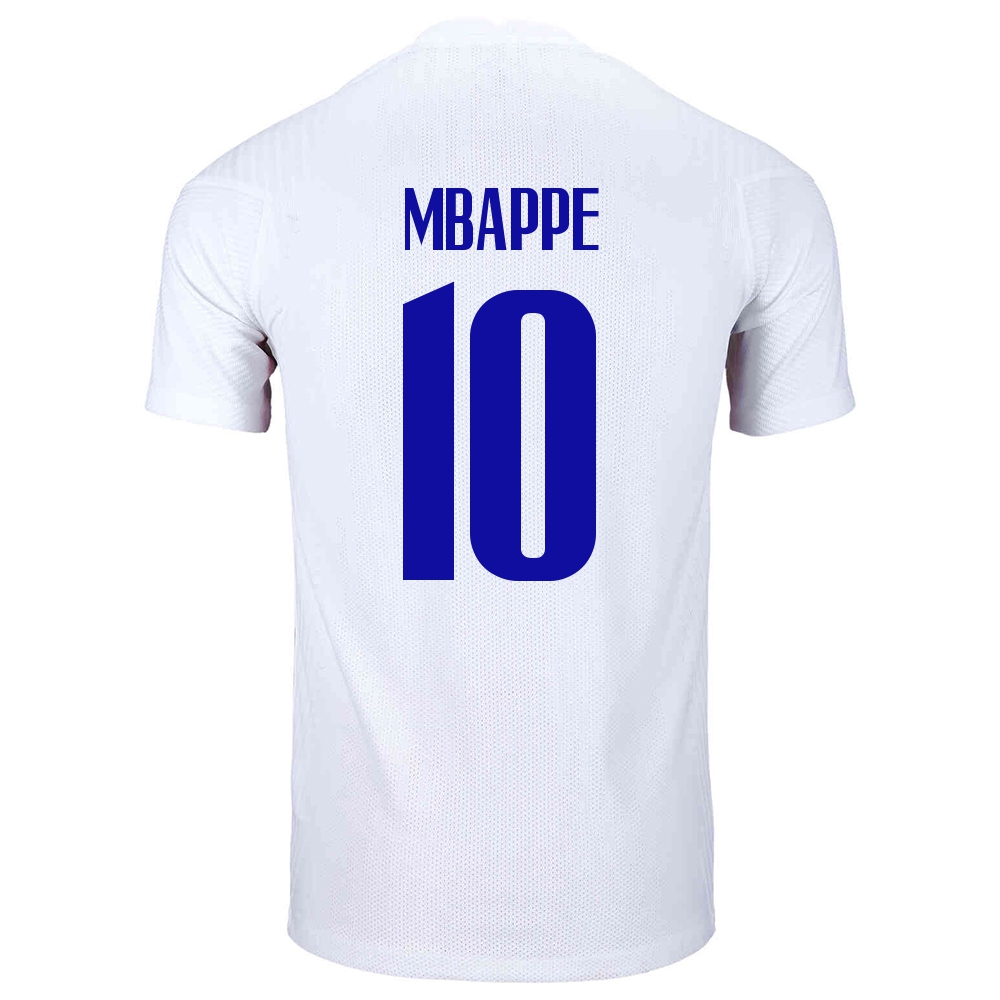 Naisten Ranskan Jalkapallomaajoukkue Kylian Mbappe #10 Vieraspaita Valkoinen 2021 Lyhythihainen Paita
