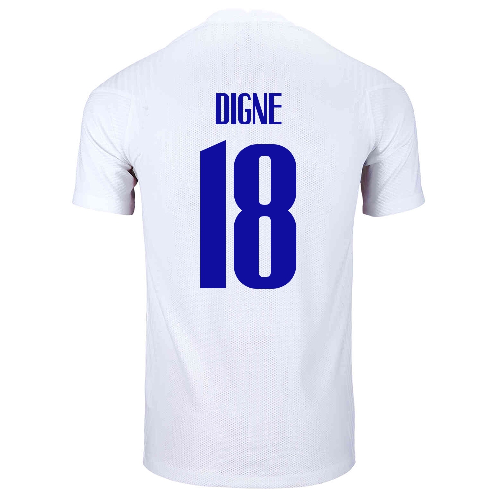Lapset Ranskan Jalkapallomaajoukkue Lucas Digne #18 Vieraspaita Valkoinen 2021 Lyhythihainen Paita