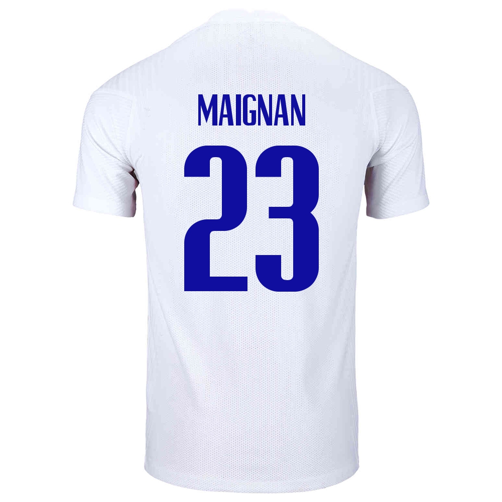 Naisten Ranskan Jalkapallomaajoukkue Mike Maignan #23 Vieraspaita Valkoinen 2021 Lyhythihainen Paita