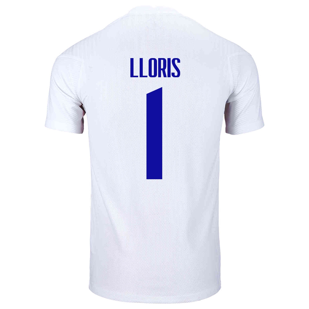 Lapset Ranskan Jalkapallomaajoukkue Hugo Lloris #1 Vieraspaita Valkoinen 2021 Lyhythihainen Paita