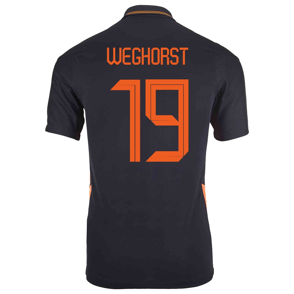 Lapset Alankomaiden Jalkapallomaajoukkue Wout Weghorst #19 Vieraspaita Musta 2021 Lyhythihainen Paita