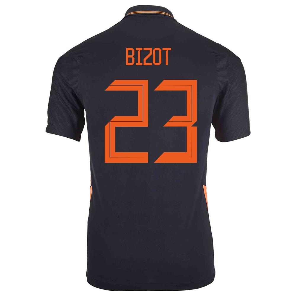 Naisten Alankomaiden Jalkapallomaajoukkue Marco Bizot #23 Vieraspaita Musta 2021 Lyhythihainen Paita