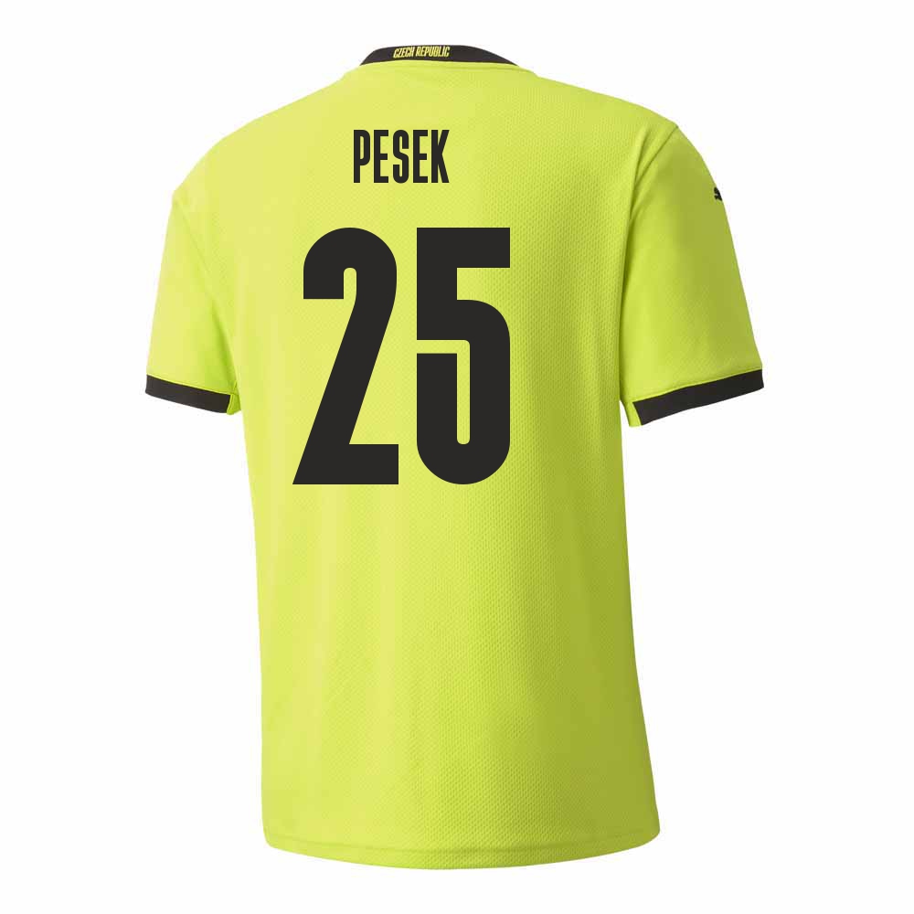 Naisten Tšekin Jalkapallomaajoukkue Jakub Pesek #25 Vieraspaita Vaaleanvihreä 2021 Lyhythihainen Paita