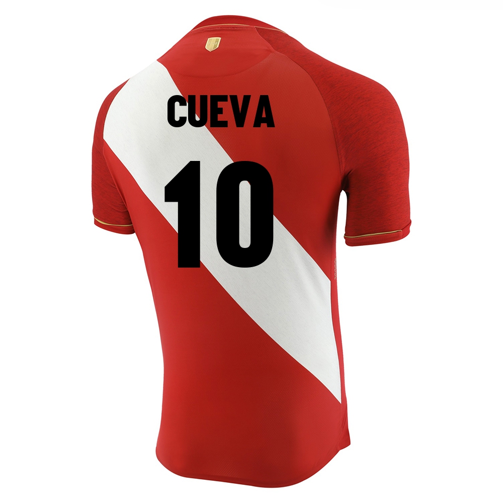Naisten Perun Jalkapallomaajoukkue Christian Cueva #10 Vieraspaita Punainen Valkoinen 2021 Lyhythihainen Paita