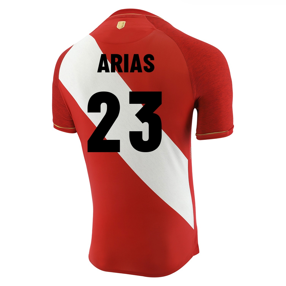 Lapset Perun Jalkapallomaajoukkue Alexis Arias #23 Vieraspaita Punainen Valkoinen 2021 Lyhythihainen Paita