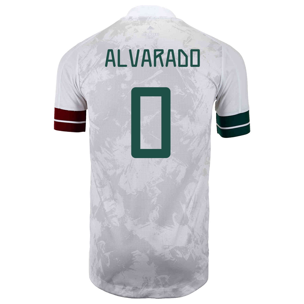 Naisten Meksikon jalkapallomaajoukkue Roberto Alvarado #0 Vieraspaita Valkoinen musta 2021 Lyhythihainen Paita