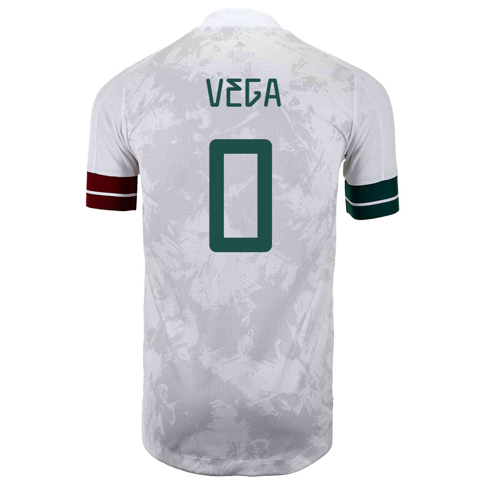 Miesten Meksikon Jalkapallomaajoukkue Alexis Vega #0 Vieraspaita Valkoinen Musta 2021 Lyhythihainen Paita