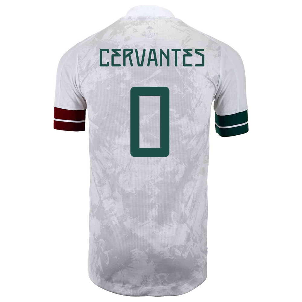 Lapset Meksikon Jalkapallomaajoukkue Alan Cervantes #0 Vieraspaita Valkoinen Musta 2021 Lyhythihainen Paita