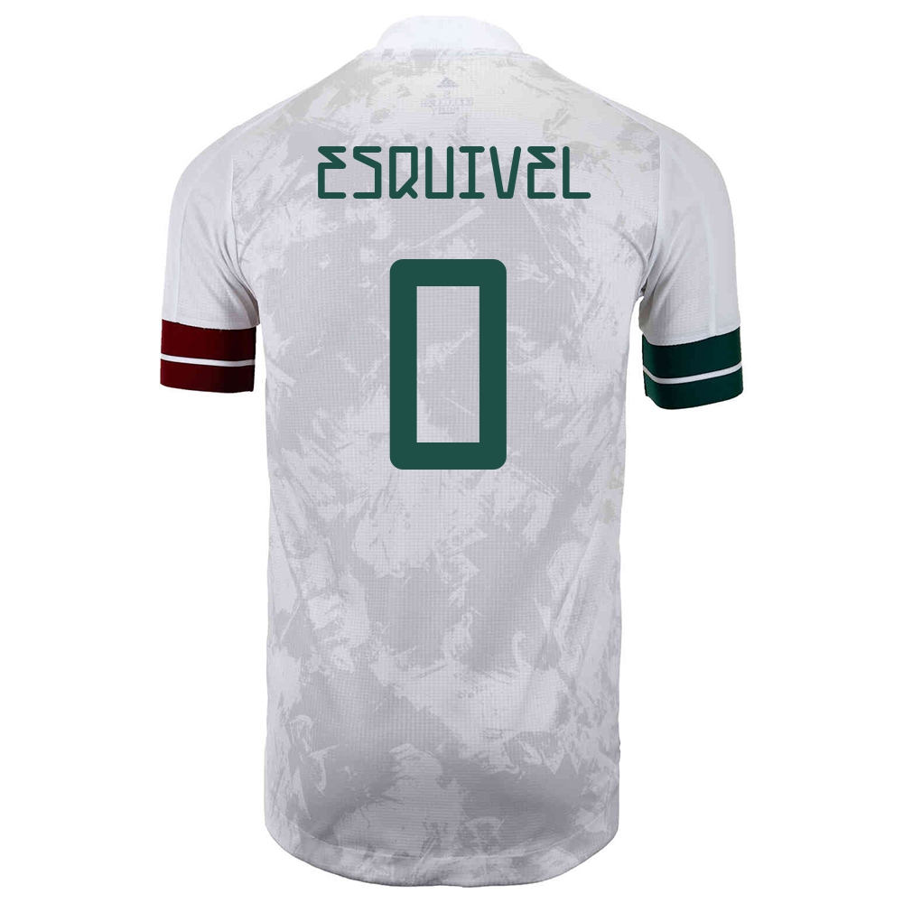 Miesten Meksikon Jalkapallomaajoukkue Jose Esquivel #0 Vieraspaita Valkoinen Musta 2021 Lyhythihainen Paita