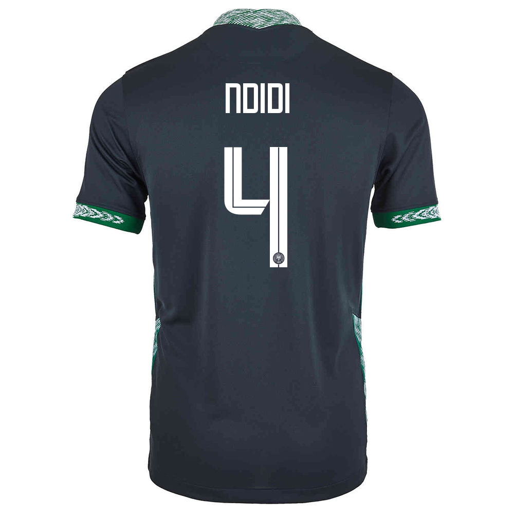 Miesten Nigerian Jalkapallomaajoukkue Wilfred Ndidi #4 Vieraspaita Musta 2021 Lyhythihainen Paita