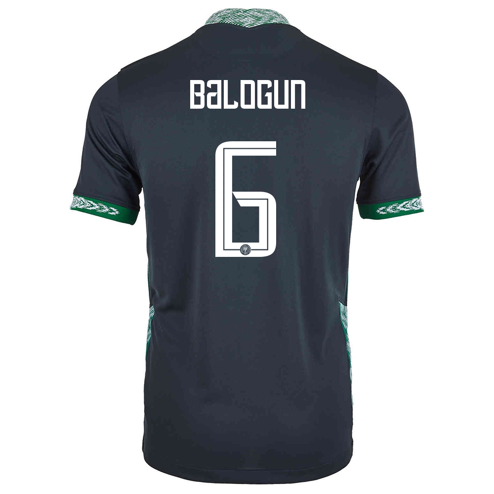 Miesten Nigerian Jalkapallomaajoukkue Leon Balogun #6 Vieraspaita Musta 2021 Lyhythihainen Paita