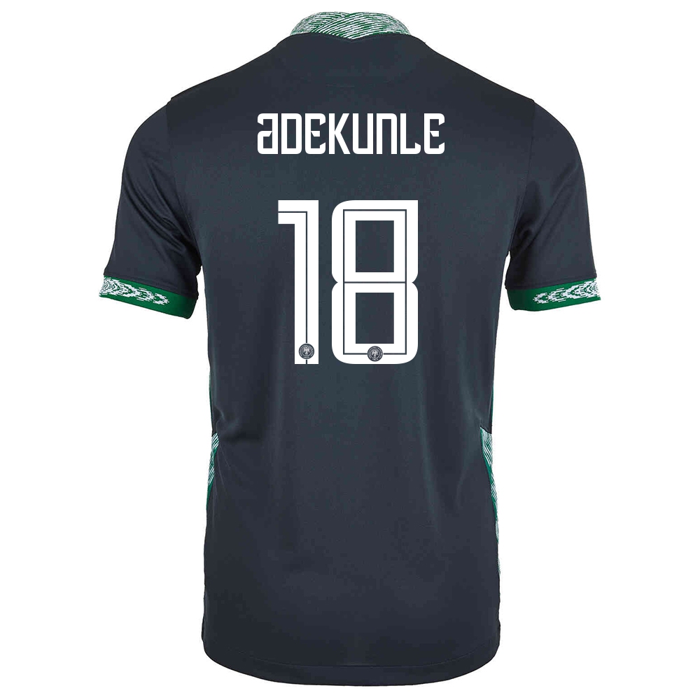 Miesten Nigerian Jalkapallomaajoukkue Adeleke Adekunle #18 Vieraspaita Musta 2021 Lyhythihainen Paita