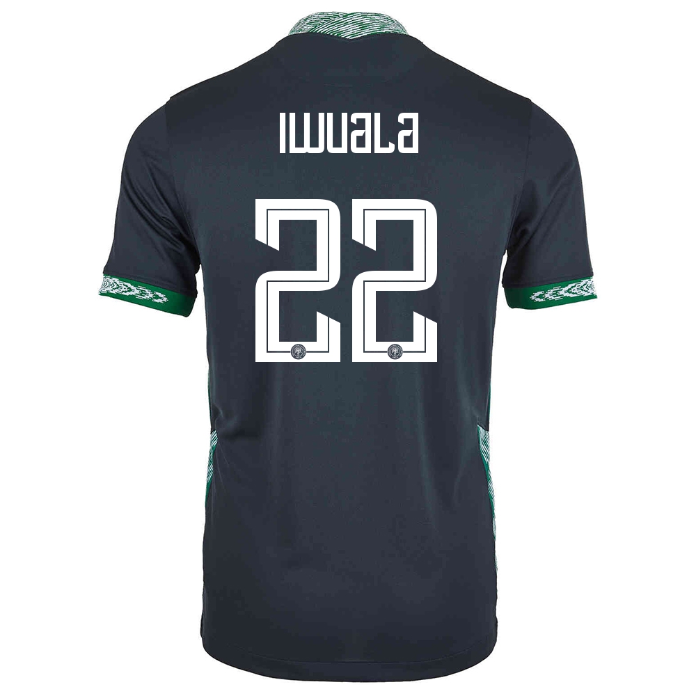 Lapset Nigerian Jalkapallomaajoukkue Anayo Iwuala #22 Vieraspaita Musta 2021 Lyhythihainen Paita