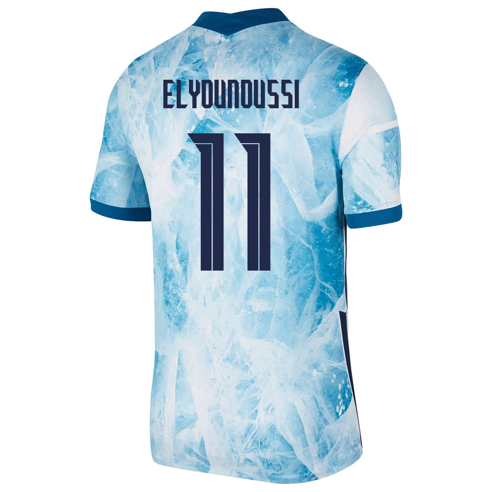 Naisten Norjan jalkapallomaajoukkue Mohamed Elyounoussi #11 Vieraspaita Vaaleansininen 2021 Lyhythihainen Paita