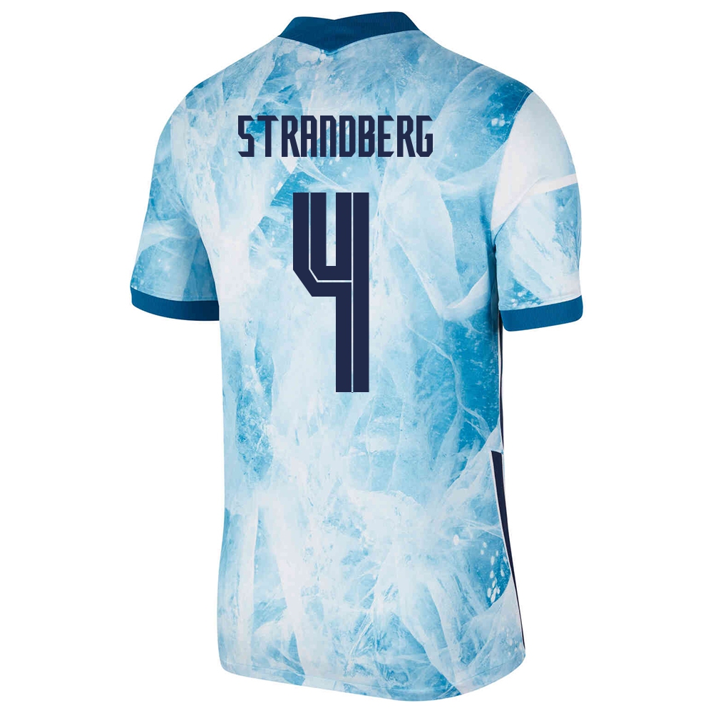 Naisten Norjan Jalkapallomaajoukkue Stefan Strandberg #4 Vieraspaita Vaaleansininen 2021 Lyhythihainen Paita