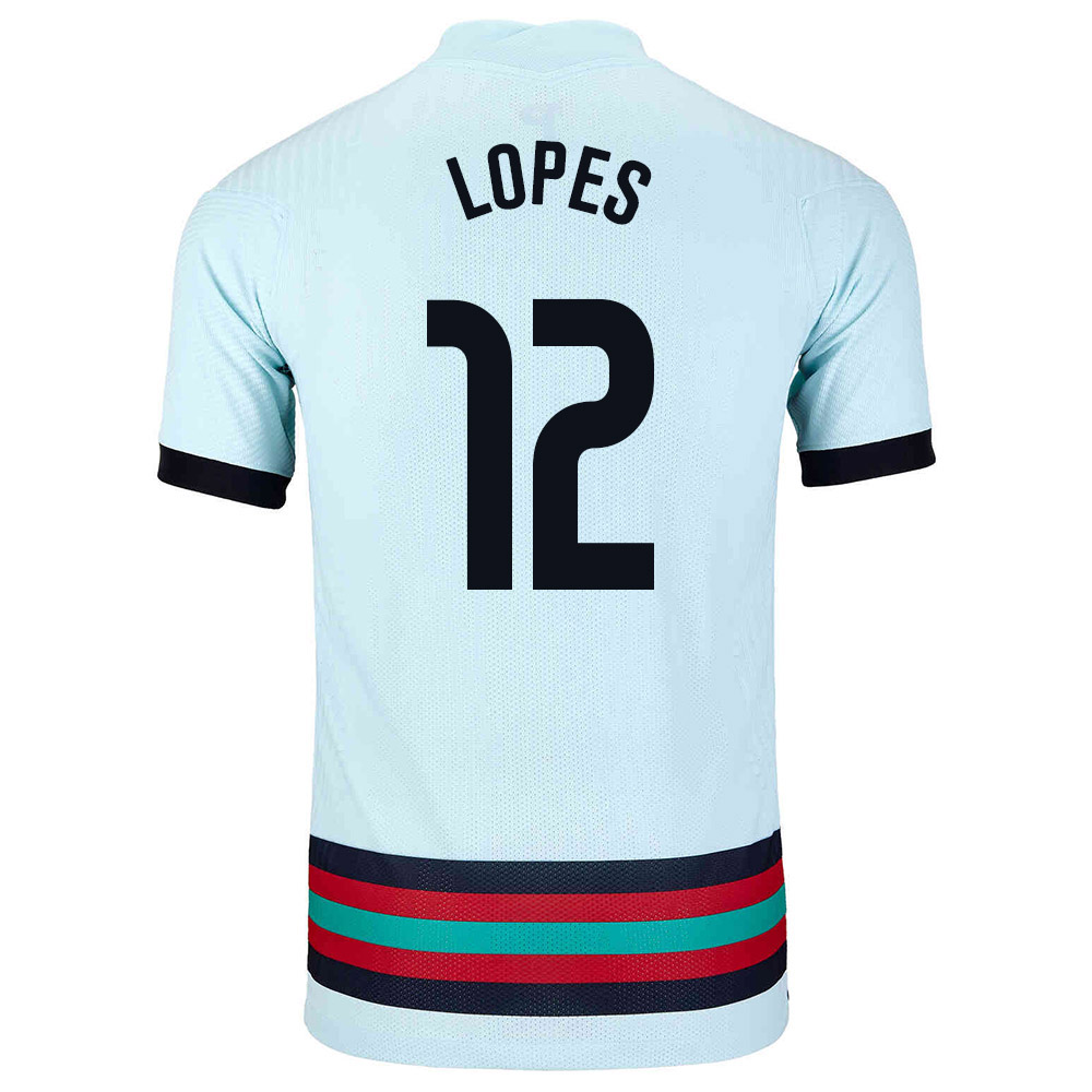 Naisten Portugalin jalkapallomaajoukkue Anthony Lopes #12 Vieraspaita Vaaleansininen 2021 Lyhythihainen Paita