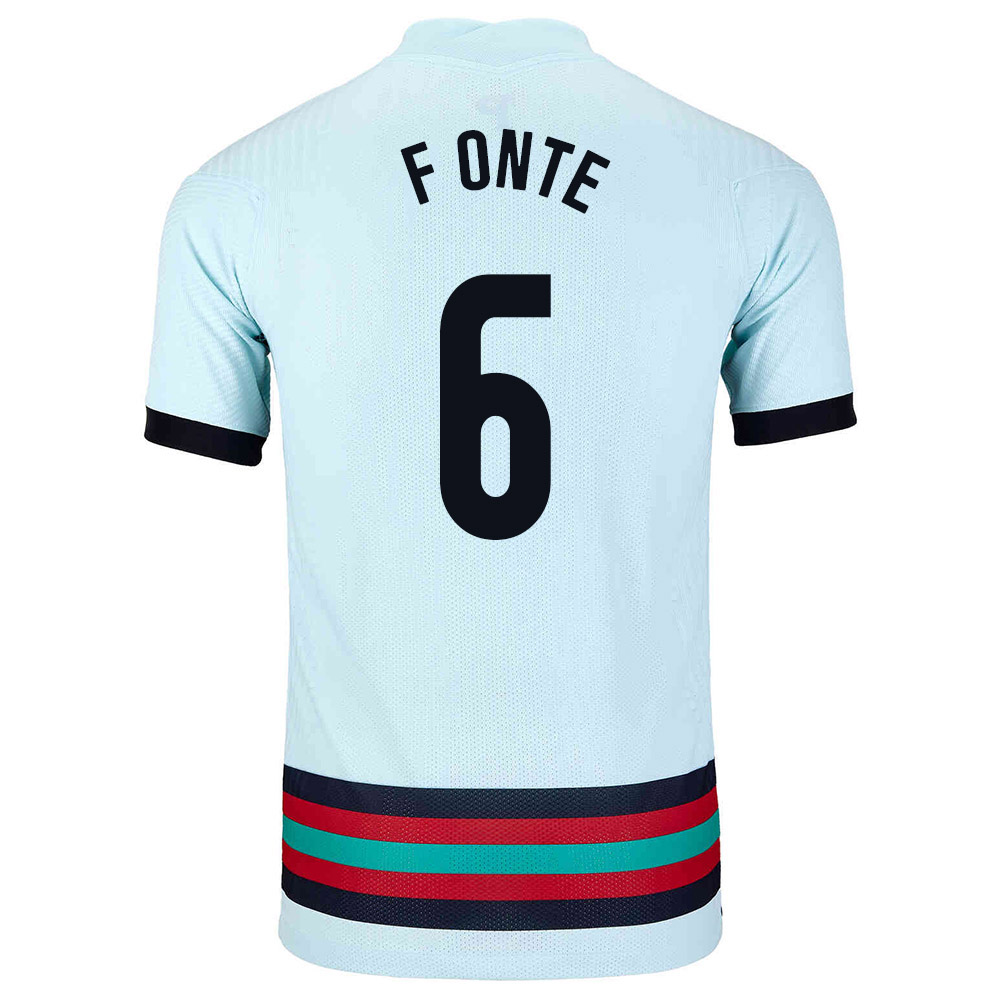 Naisten Portugalin Jalkapallomaajoukkue Jose Fonte #6 Vieraspaita Vaaleansininen 2021 Lyhythihainen Paita