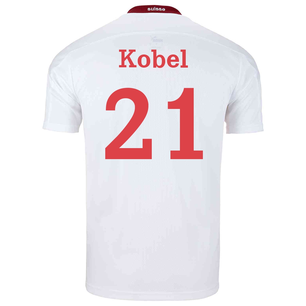 Lapset Sveitsin Jalkapallomaajoukkue Gregor Kobel #21 Vieraspaita Valkoinen 2021 Lyhythihainen Paita