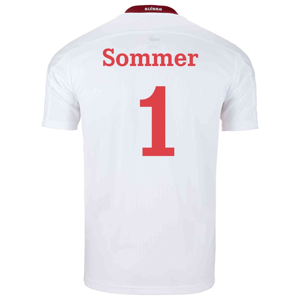 Lapset Sveitsin Jalkapallomaajoukkue Yann Sommer #1 Vieraspaita Valkoinen 2021 Lyhythihainen Paita