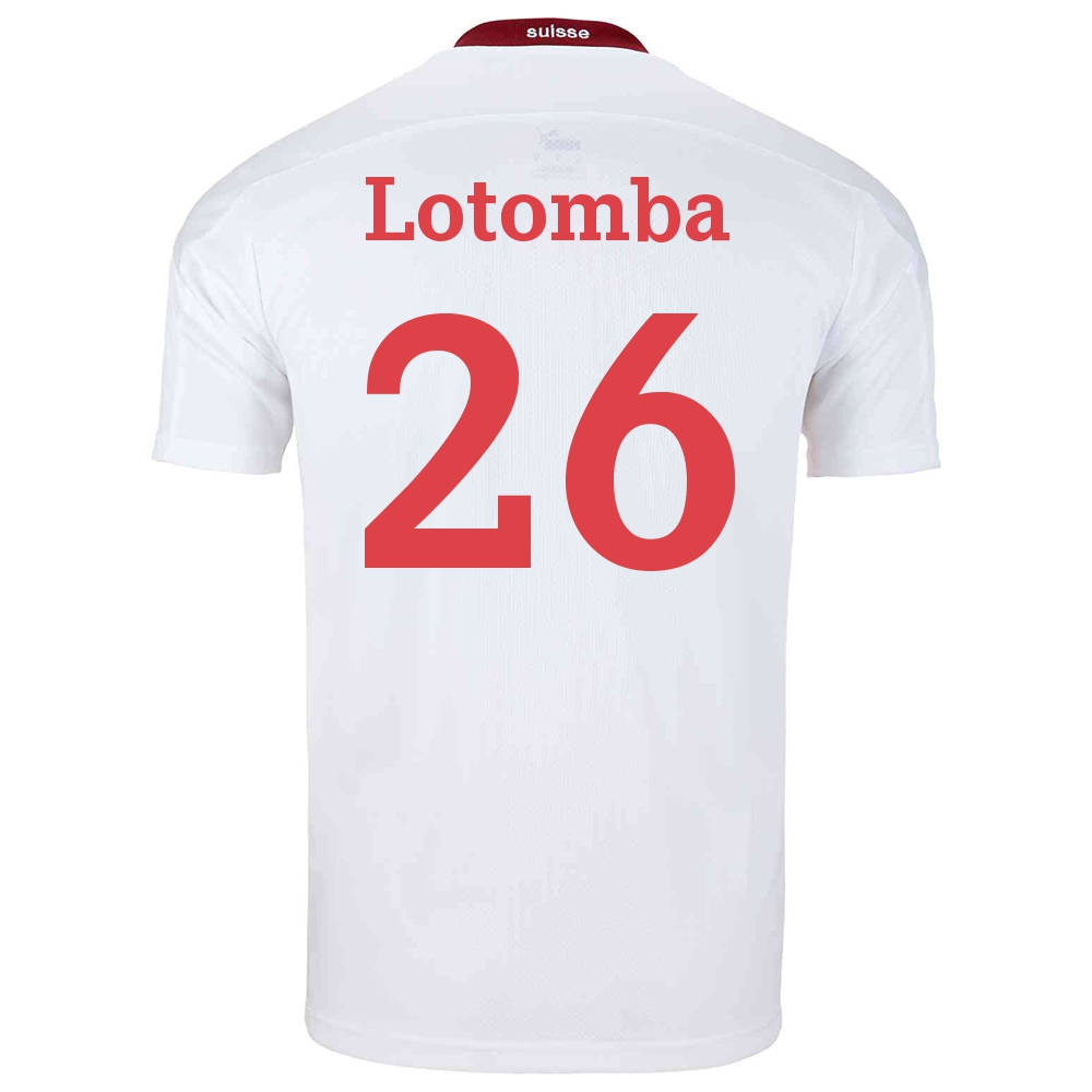 Naisten Sveitsin Jalkapallomaajoukkue Jordan Lotomba #26 Vieraspaita Valkoinen 2021 Lyhythihainen Paita