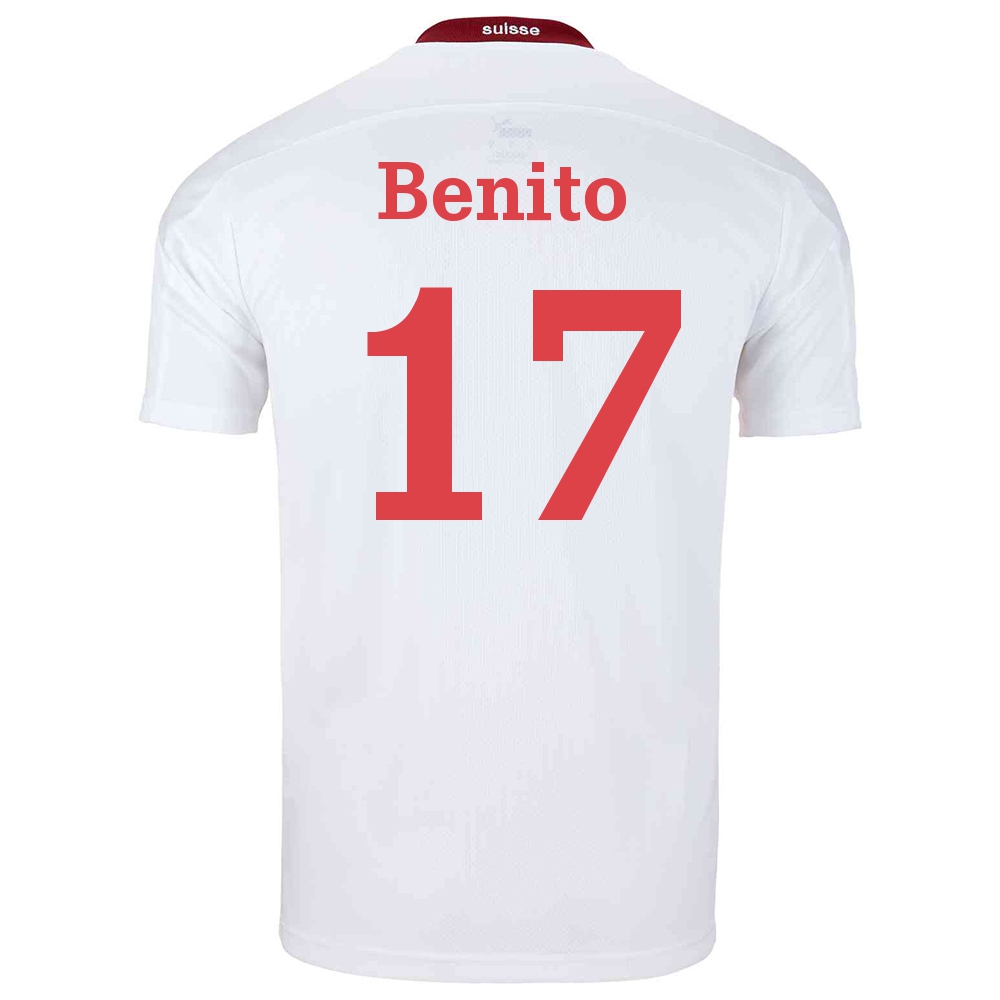 Naisten Sveitsin Jalkapallomaajoukkue Loris Benito #17 Vieraspaita Valkoinen 2021 Lyhythihainen Paita