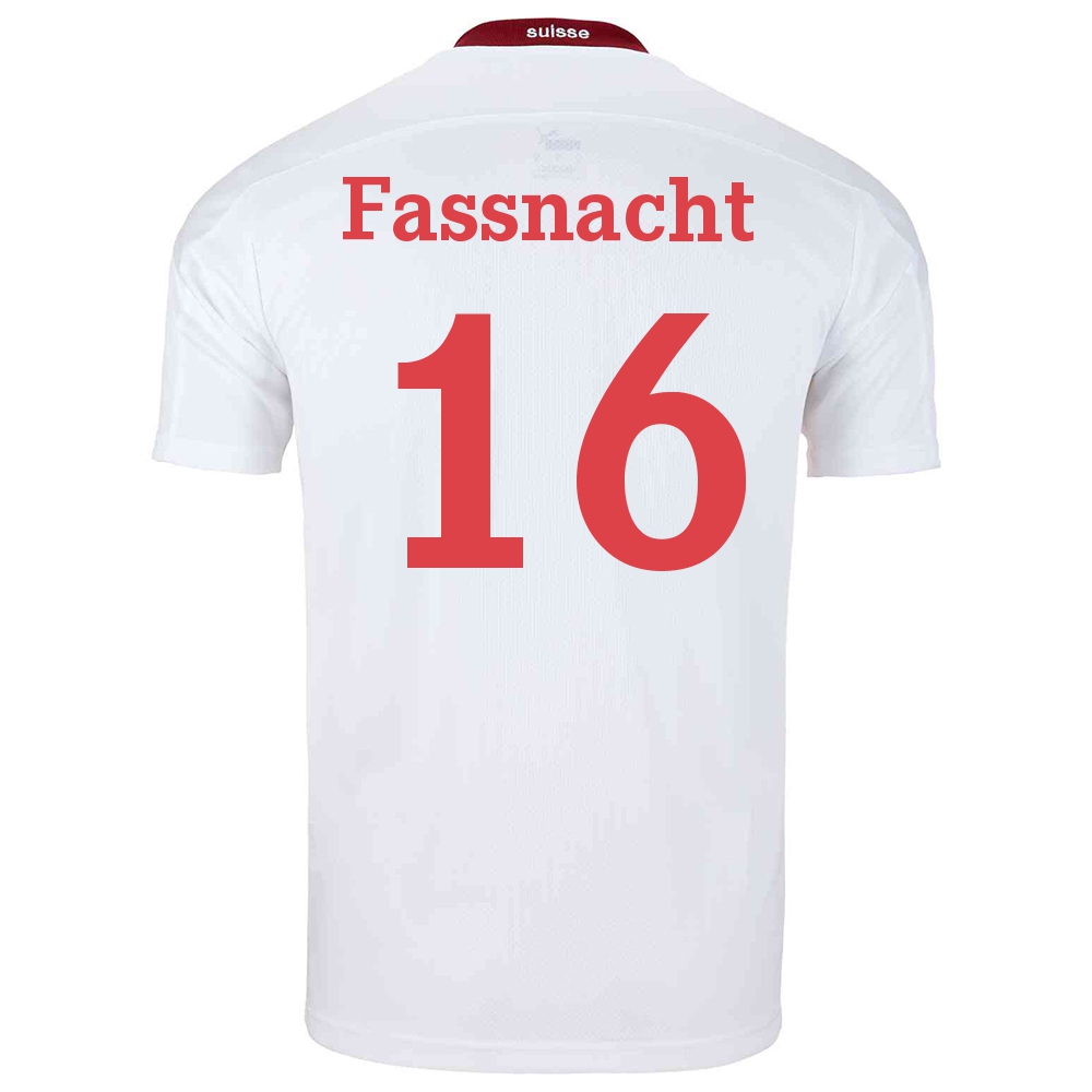 Naisten Sveitsin Jalkapallomaajoukkue Christian Fassnacht #16 Vieraspaita Valkoinen 2021 Lyhythihainen Paita