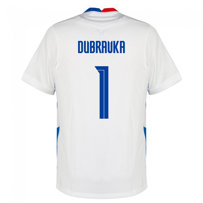 Naisten Slovakian Jalkapallomaajoukkue Martin Dubravka #1 Vieraspaita Valkoinen 2021 Lyhythihainen Paita