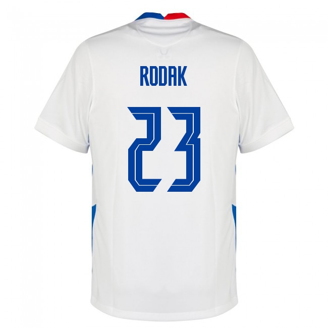 Naisten Slovakian Jalkapallomaajoukkue Marek Rodak #23 Vieraspaita Valkoinen 2021 Lyhythihainen Paita