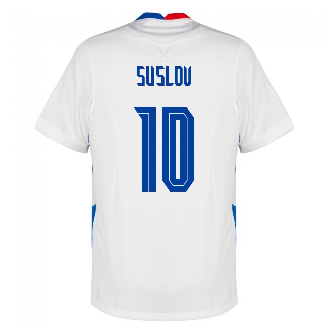 Lapset Slovakian Jalkapallomaajoukkue Tomas Suslov #10 Vieraspaita Valkoinen 2021 Lyhythihainen Paita
