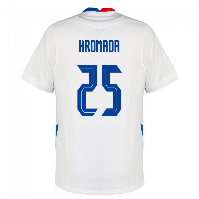 Naisten Slovakian jalkapallomaajoukkue Jakub Hromada #25 Vieraspaita Valkoinen 2021 Lyhythihainen Paita