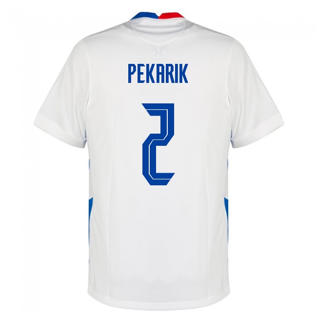 Miesten Slovakian Jalkapallomaajoukkue Peter Pekarik #2 Vieraspaita Valkoinen 2021 Lyhythihainen Paita
