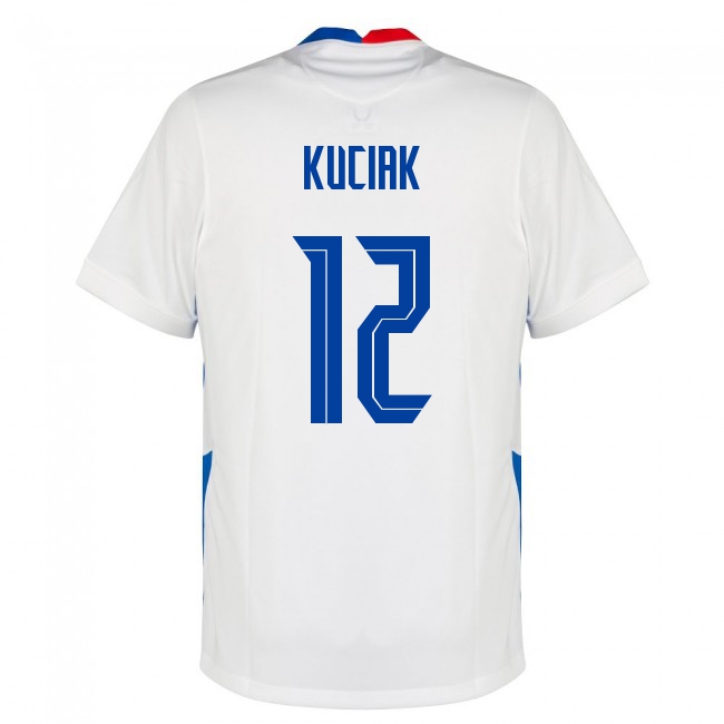 Naisten Slovakian jalkapallomaajoukkue Dusan Kuciak #12 Vieraspaita Valkoinen 2021 Lyhythihainen Paita