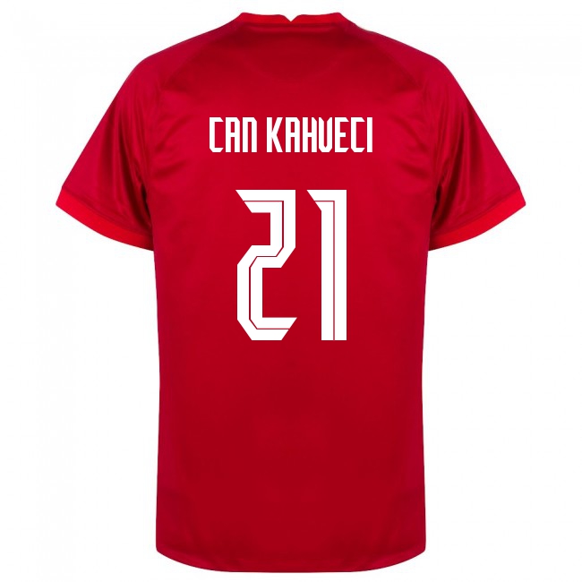 Miesten Turkin Jalkapallomaajoukkue Irfan Can Kahveci #21 Vieraspaita Punainen 2021 Lyhythihainen Paita