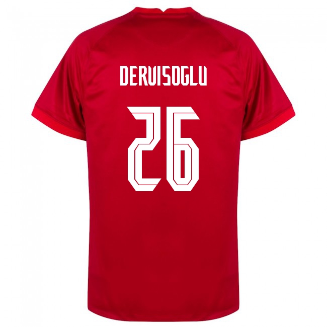 Naisten Turkin jalkapallomaajoukkue Halil Dervisoglu #26 Vieraspaita Punainen 2021 Lyhythihainen Paita
