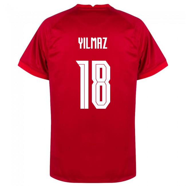 Naisten Turkin Jalkapallomaajoukkue Ridvan Yilmaz #18 Vieraspaita Punainen 2021 Lyhythihainen Paita
