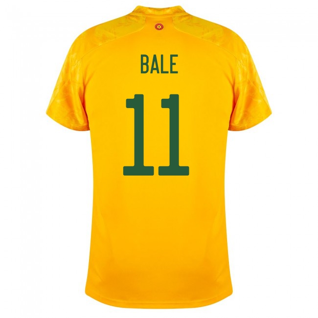 Naisten Walesin Jalkapallomaajoukkue Gareth Bale #11 Vieraspaita Keltainen 2021 Lyhythihainen Paita
