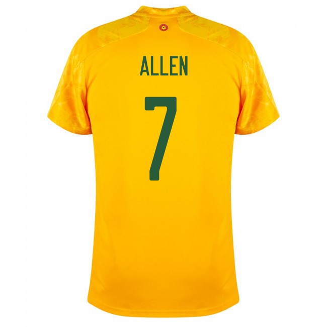 Naisten Walesin Jalkapallomaajoukkue Joe Allen #7 Vieraspaita Keltainen 2021 Lyhythihainen Paita