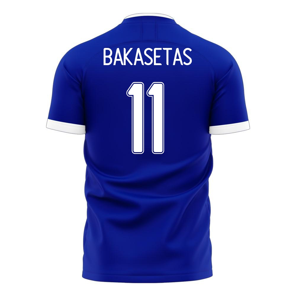 Naisten Kreikan Jalkapallomaajoukkue Anastasios Bakasetas #11 Vieraspaita Sininen 2021 Lyhythihainen Paita