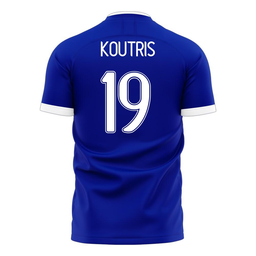 Naisten Kreikan Jalkapallomaajoukkue Leonardo Koutris #19 Vieraspaita Sininen 2021 Lyhythihainen Paita
