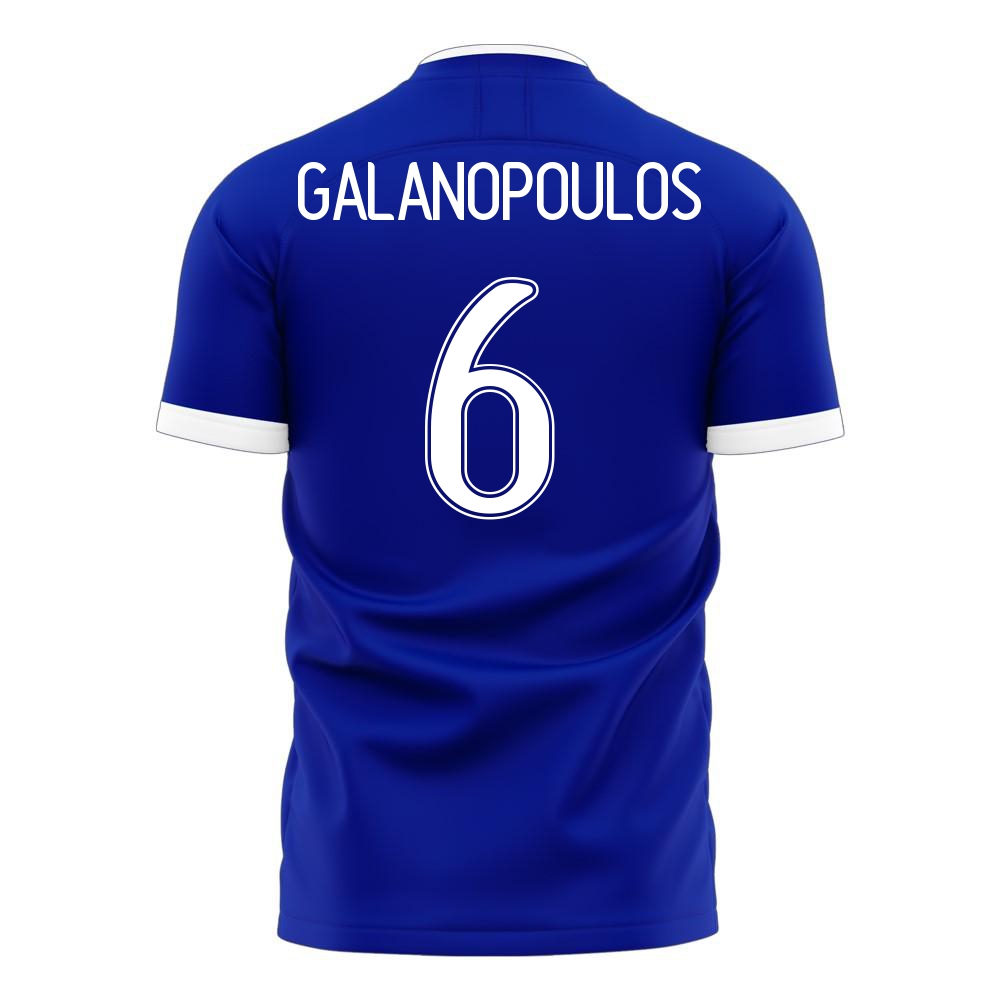 Naisten Kreikan Jalkapallomaajoukkue Konstantinos Galanopoulos #6 Vieraspaita Sininen 2021 Lyhythihainen Paita