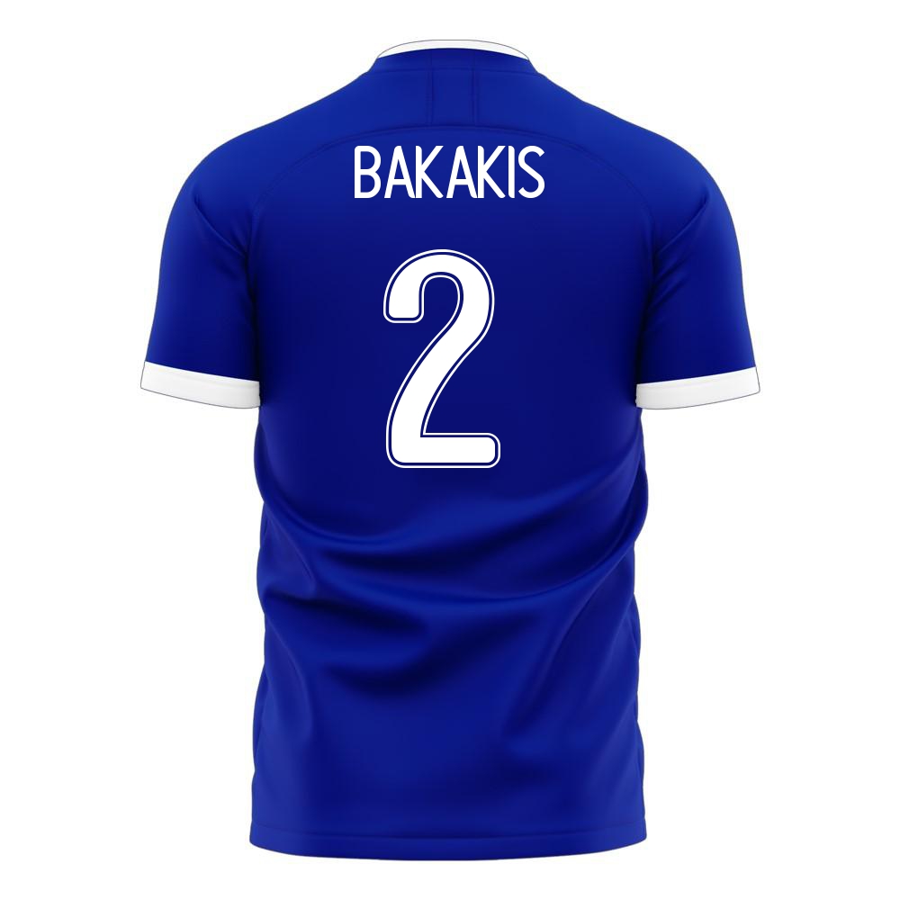 Naisten Kreikan Jalkapallomaajoukkue Michalis Bakakis #2 Vieraspaita Sininen 2021 Lyhythihainen Paita