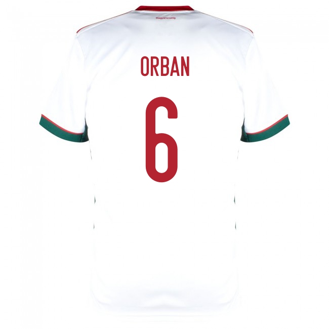 Miesten Unkarin Jalkapallomaajoukkue Willi Orban #6 Vieraspaita Valkoinen 2021 Lyhythihainen Paita
