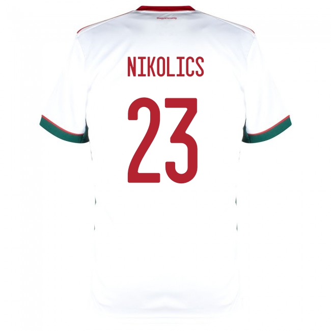 Miesten Unkarin Jalkapallomaajoukkue Nemanja Nikolics #23 Vieraspaita Valkoinen 2021 Lyhythihainen Paita